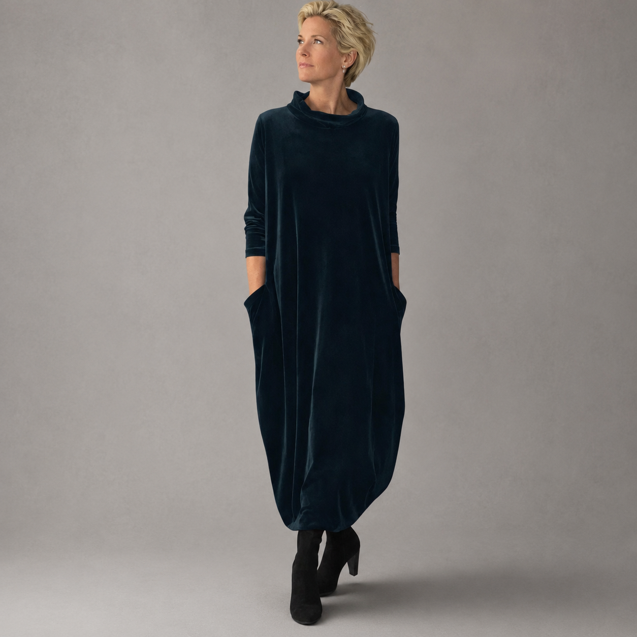 MAXI DRAPED DRESS FOR WOMEN