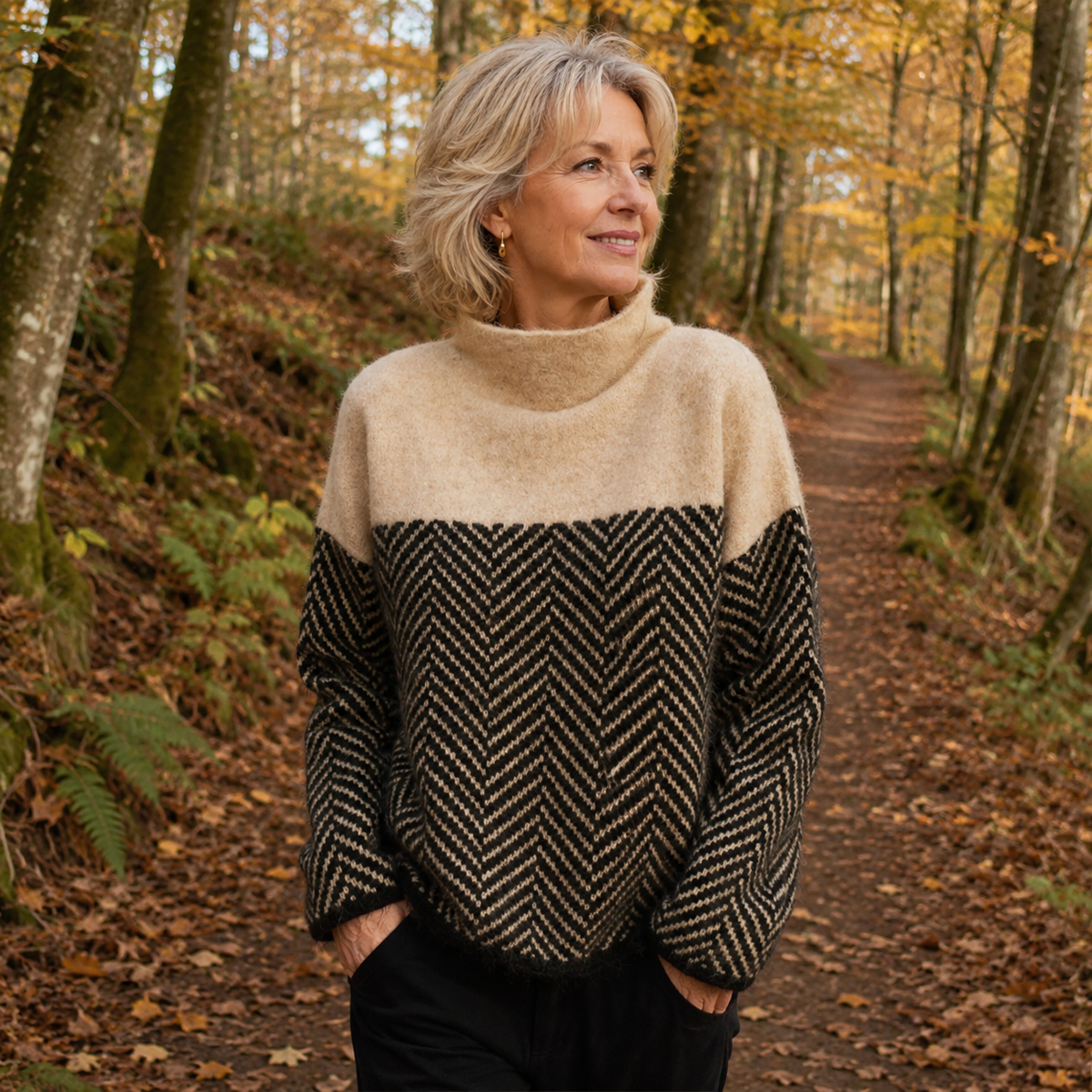 RELAXED GRAPHIC SWEATER FOR WOMEN