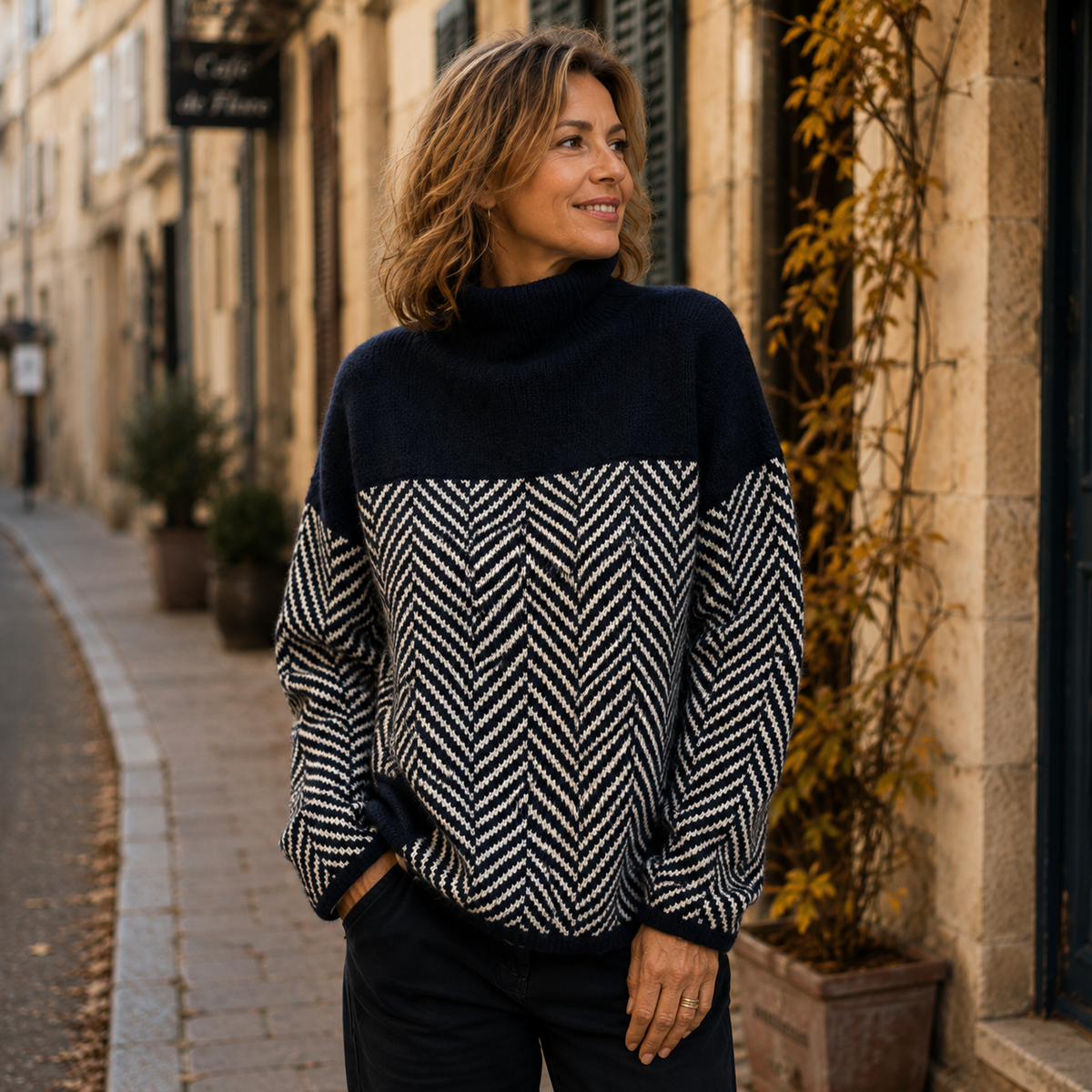 RELAXED GRAPHIC SWEATER FOR WOMEN