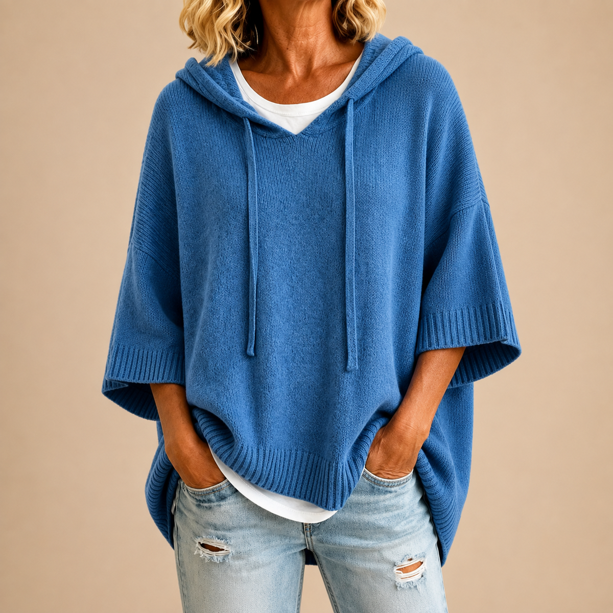 RELAXED HOODED SWEATER FOR WOMEN