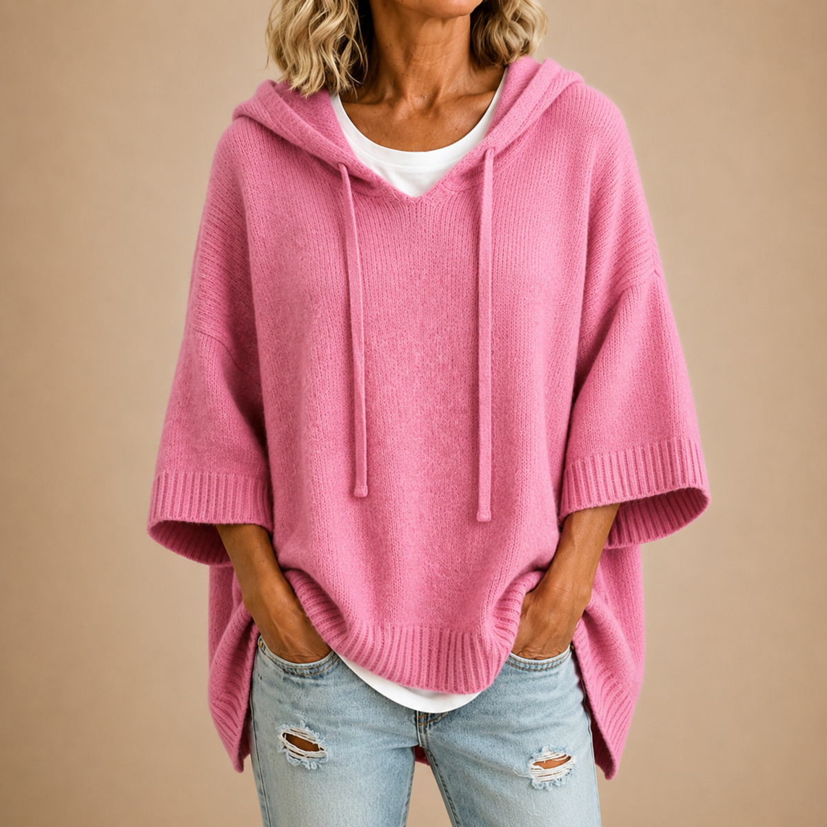 RELAXED HOODED SWEATER FOR WOMEN
