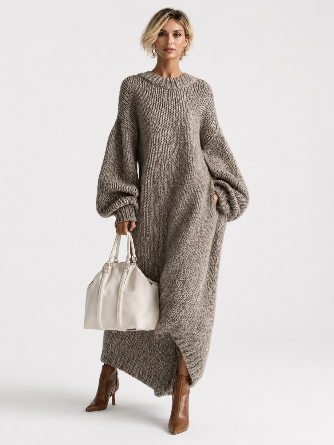 OVERSIZED TEXTURED MAXI DRESS FOR WOMEN