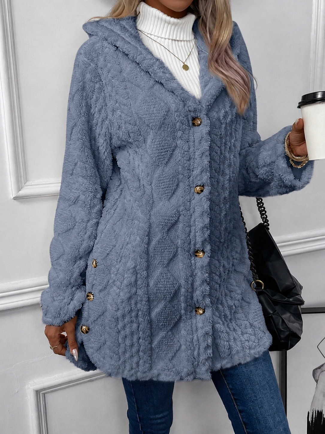 ELEGANT FLEECE HOODIE JACKET FOR WOMEN