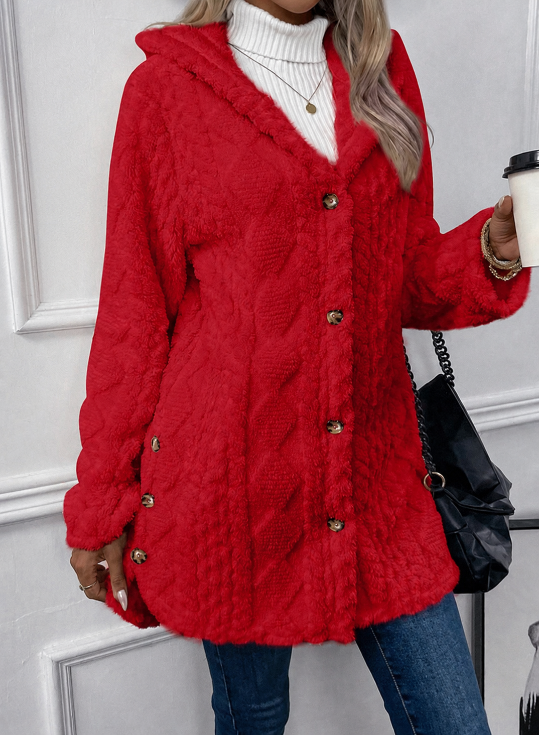 ELEGANT FLEECE HOODIE JACKET FOR WOMEN