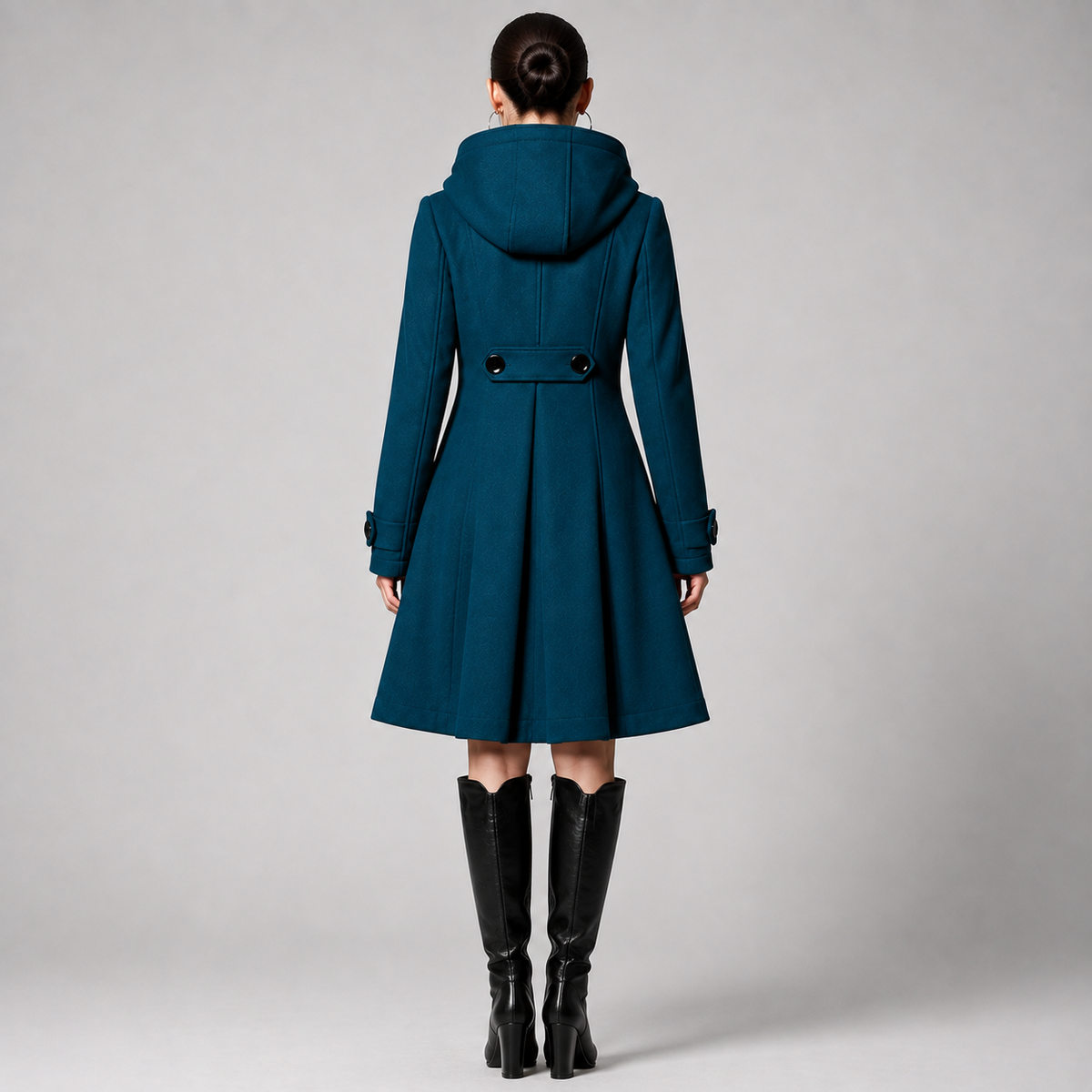 STRUCTURED HOODED COAT FOR WOMEN