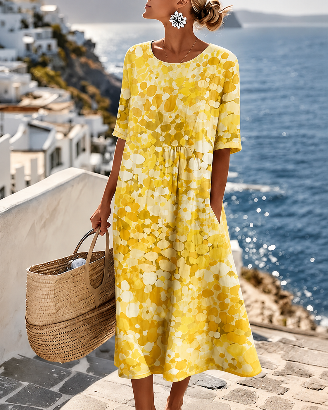 FLORAL MIDI DRESS FOR WOMEN