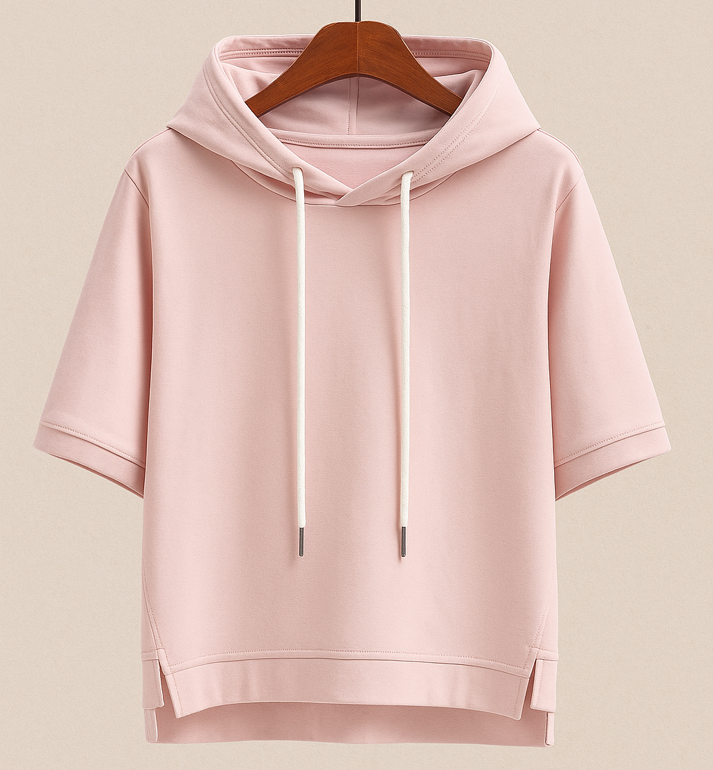 SHORT SLEEVE HOODIE FOR WOMEN