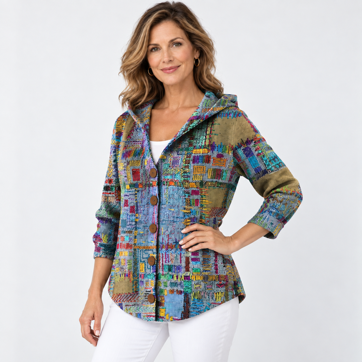 RELAXED HOODED JACKET FOR WOMEN