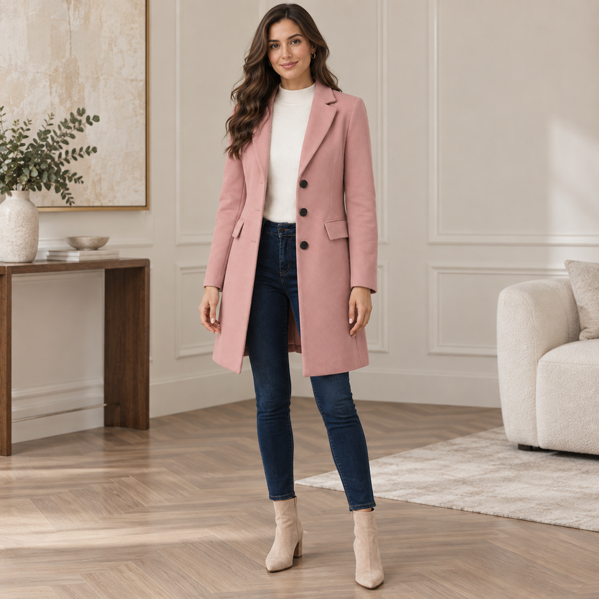 FITTED FLARED COAT FOR WOMEN