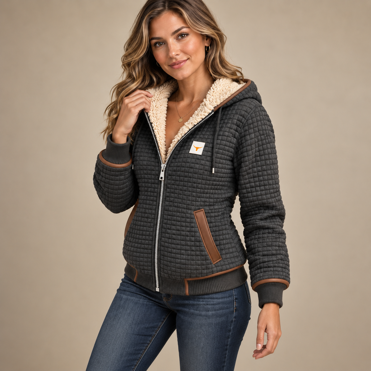 QUILTED HOODED PUFFER JACKET FOR WOMEN