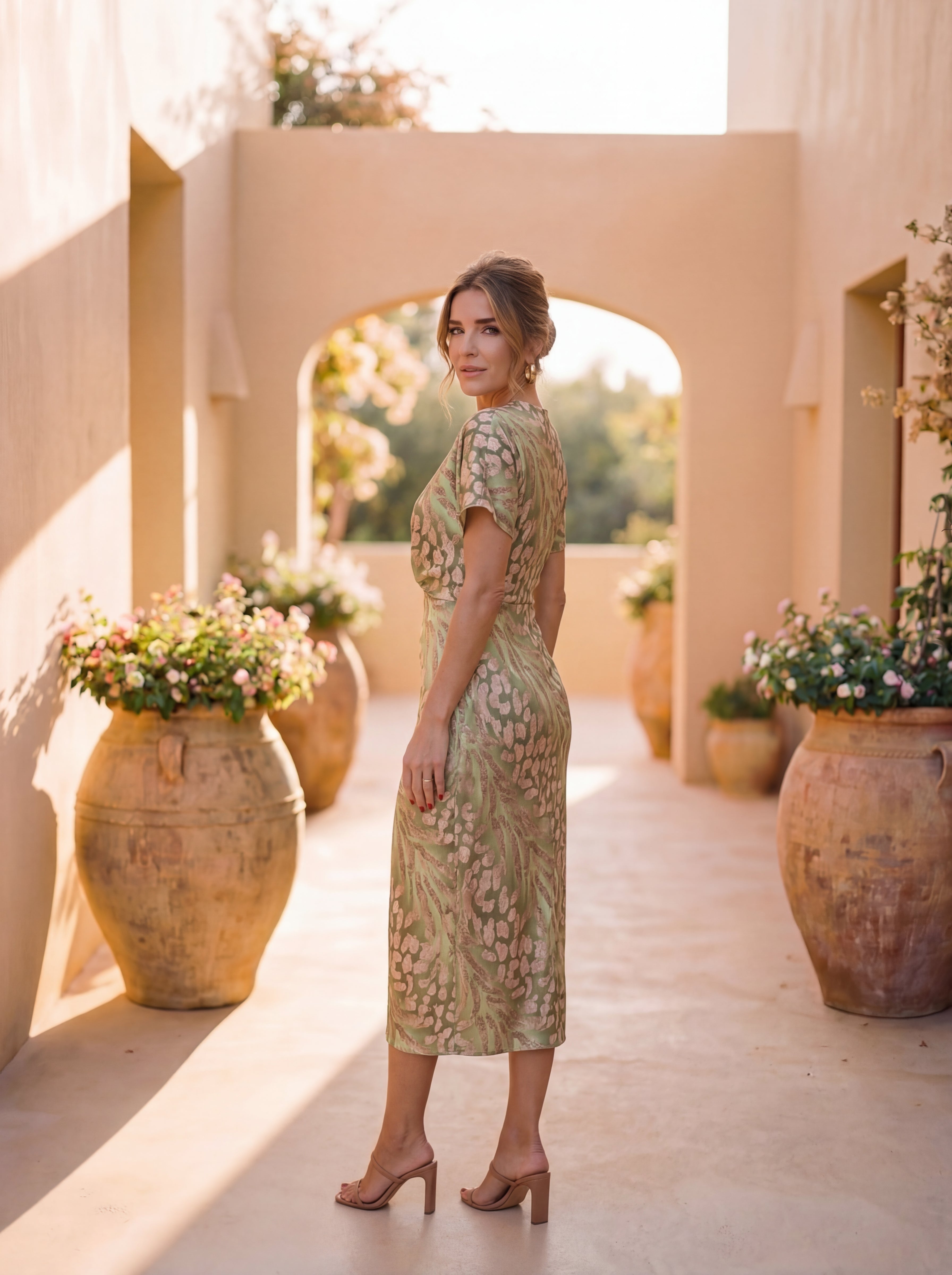 WRAP MIDI DRESS FOR WOMEN
