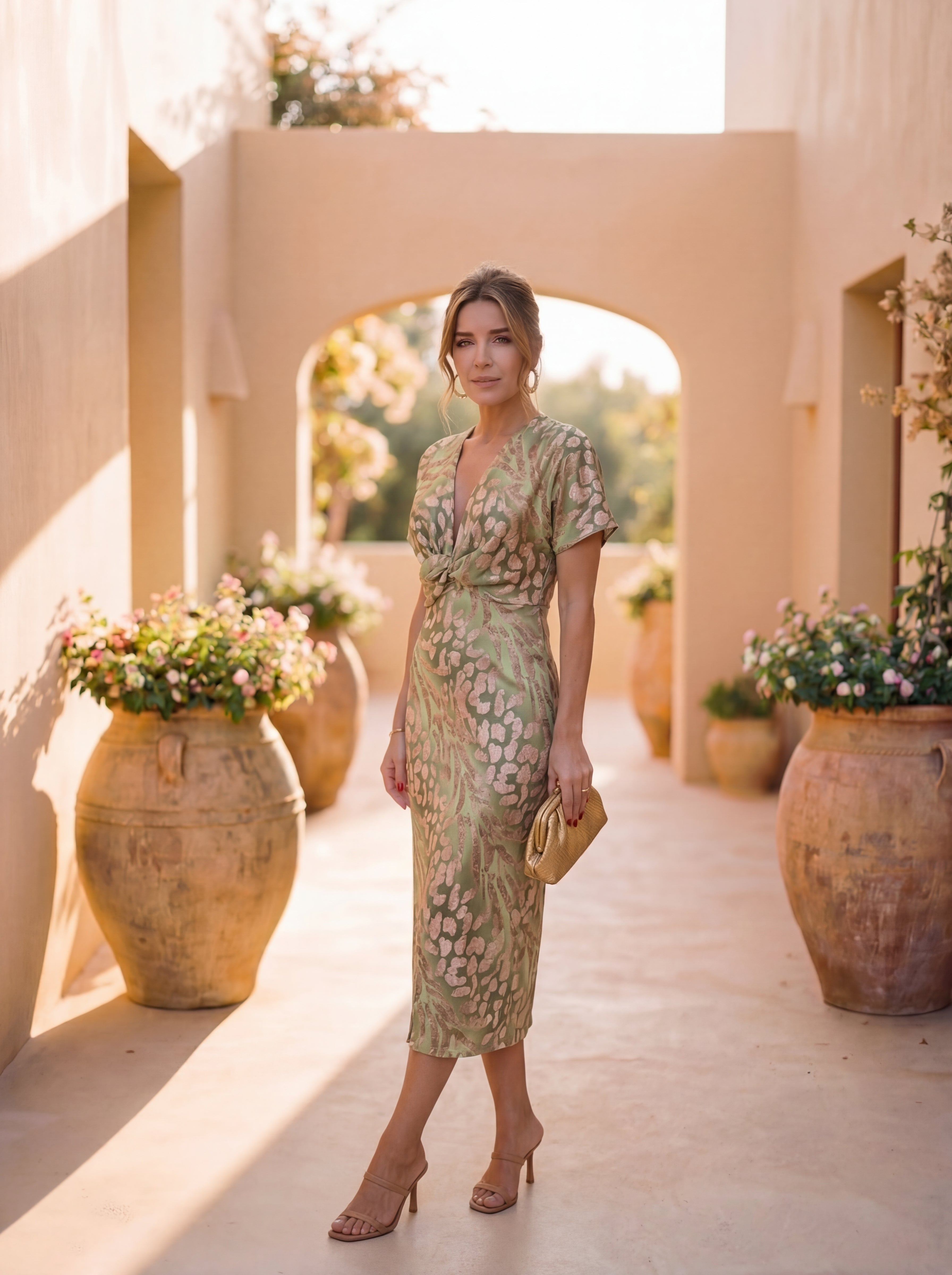 WRAP MIDI DRESS FOR WOMEN