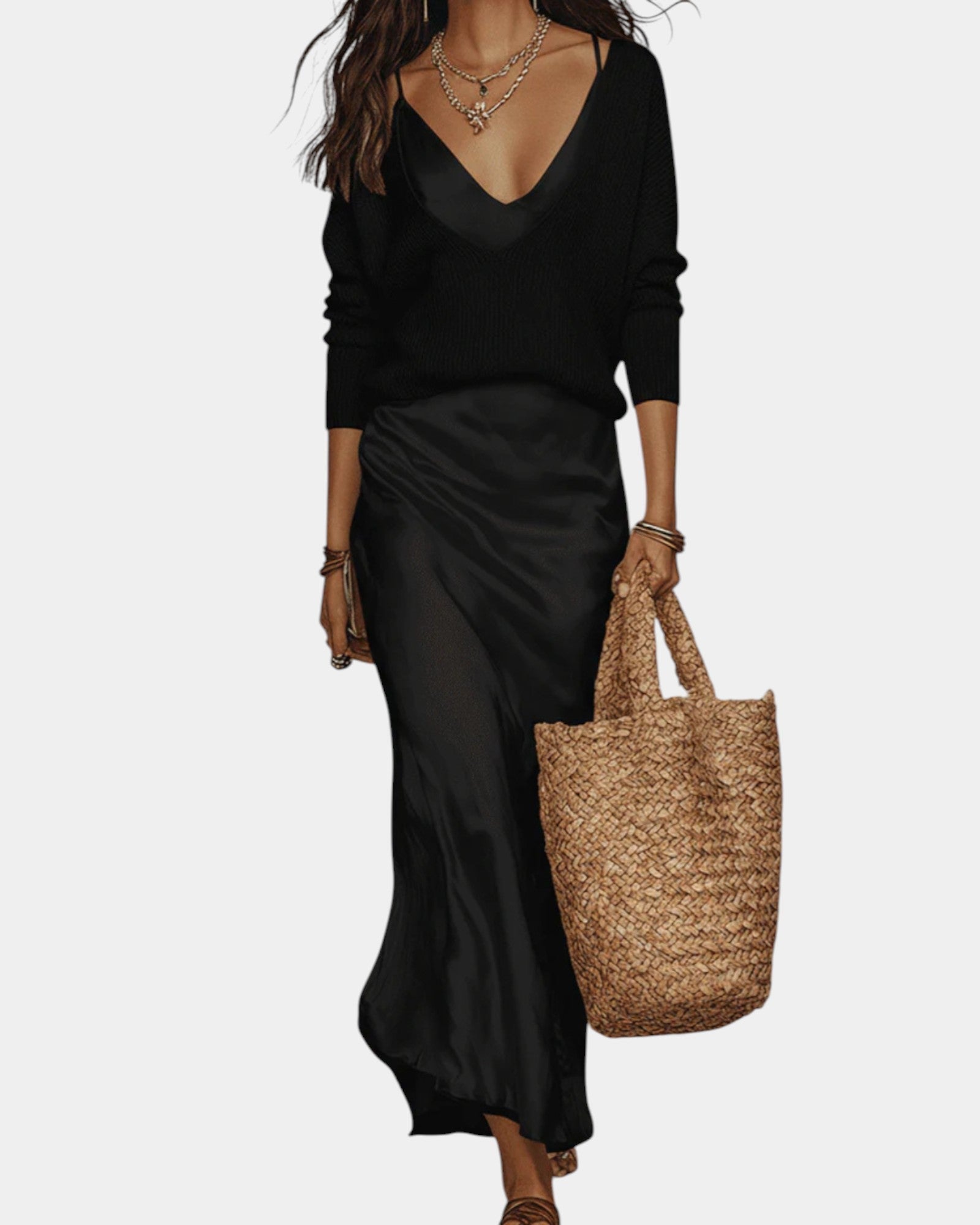 SATIN BLOUSE DRESS FOR WOMEN