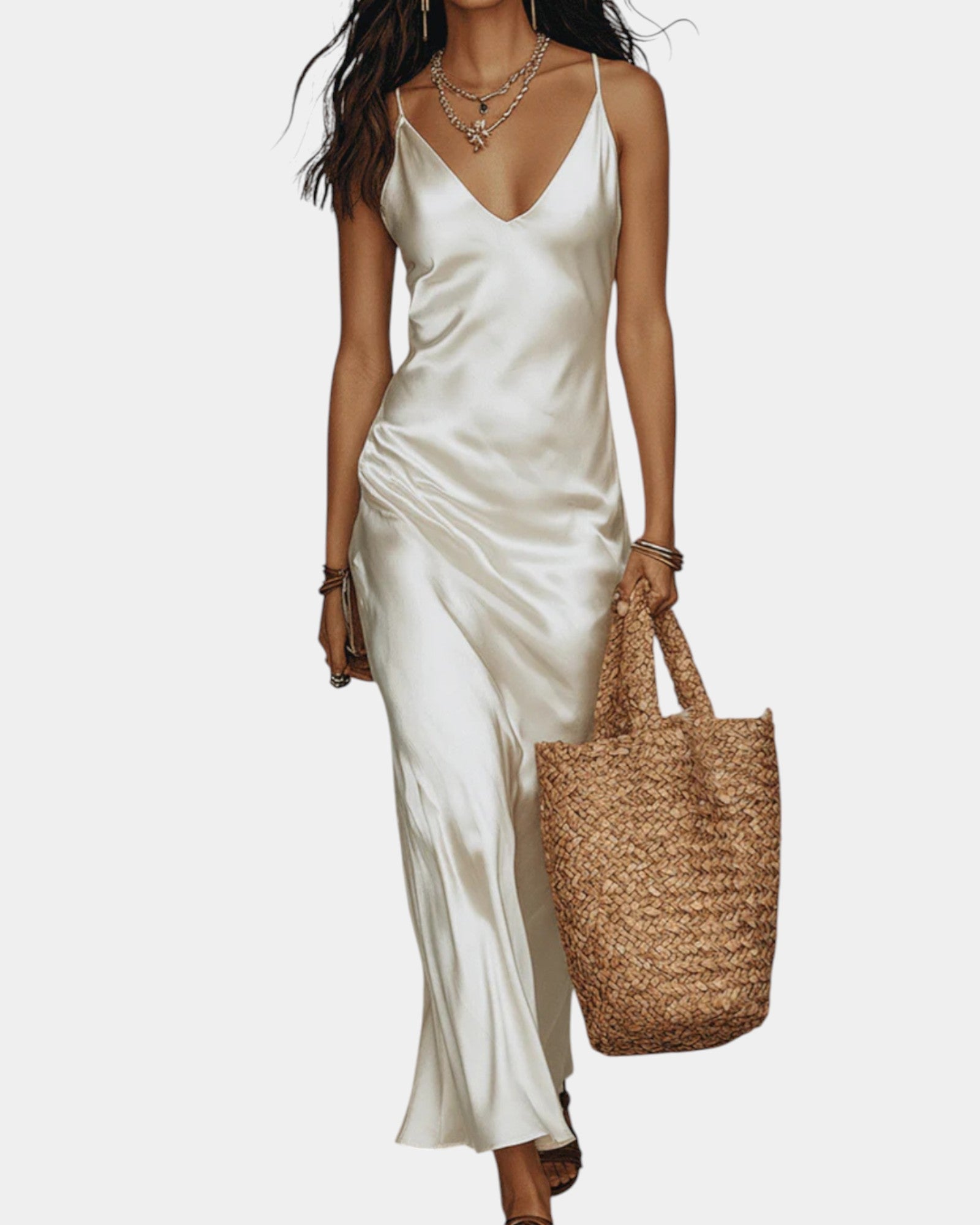 SATIN BLOUSE DRESS FOR WOMEN