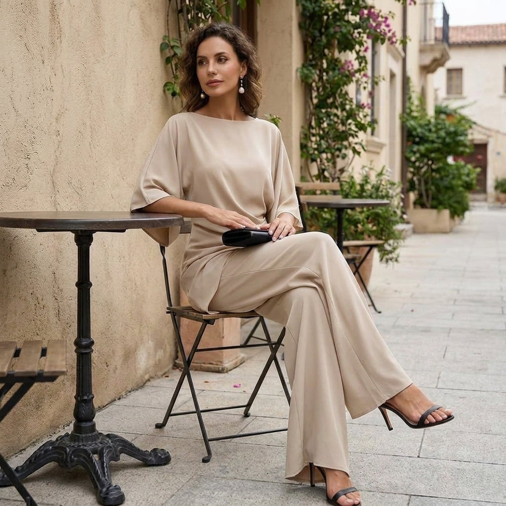 ELEGANT ASYMMETRIC WIDE-LEG SET FOR WOMEN
