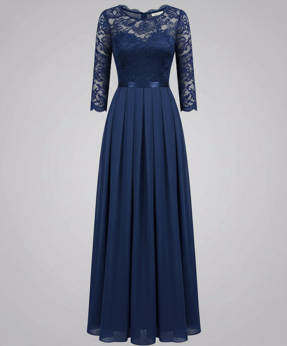 RIBBED LACE BRIDESMAID DRESS FOR WOMEN