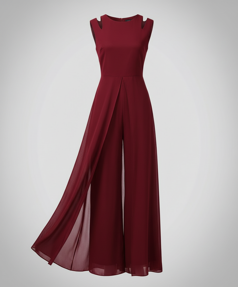 SLEEVELESS WIDE LEG JUMPSUIT FOR WOMEN