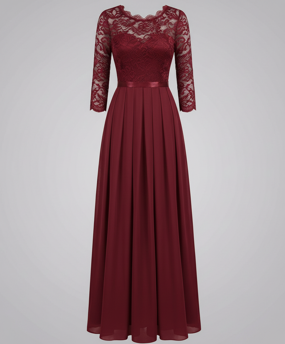 RIBBED LACE BRIDESMAID DRESS FOR WOMEN