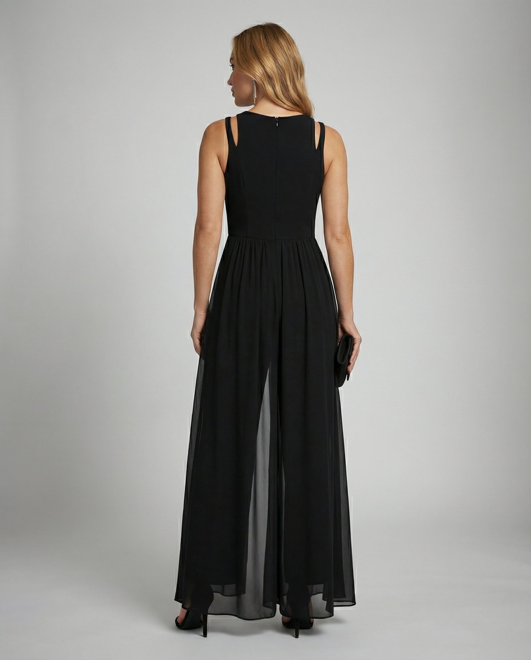 SLEEVELESS WIDE LEG JUMPSUIT FOR WOMEN