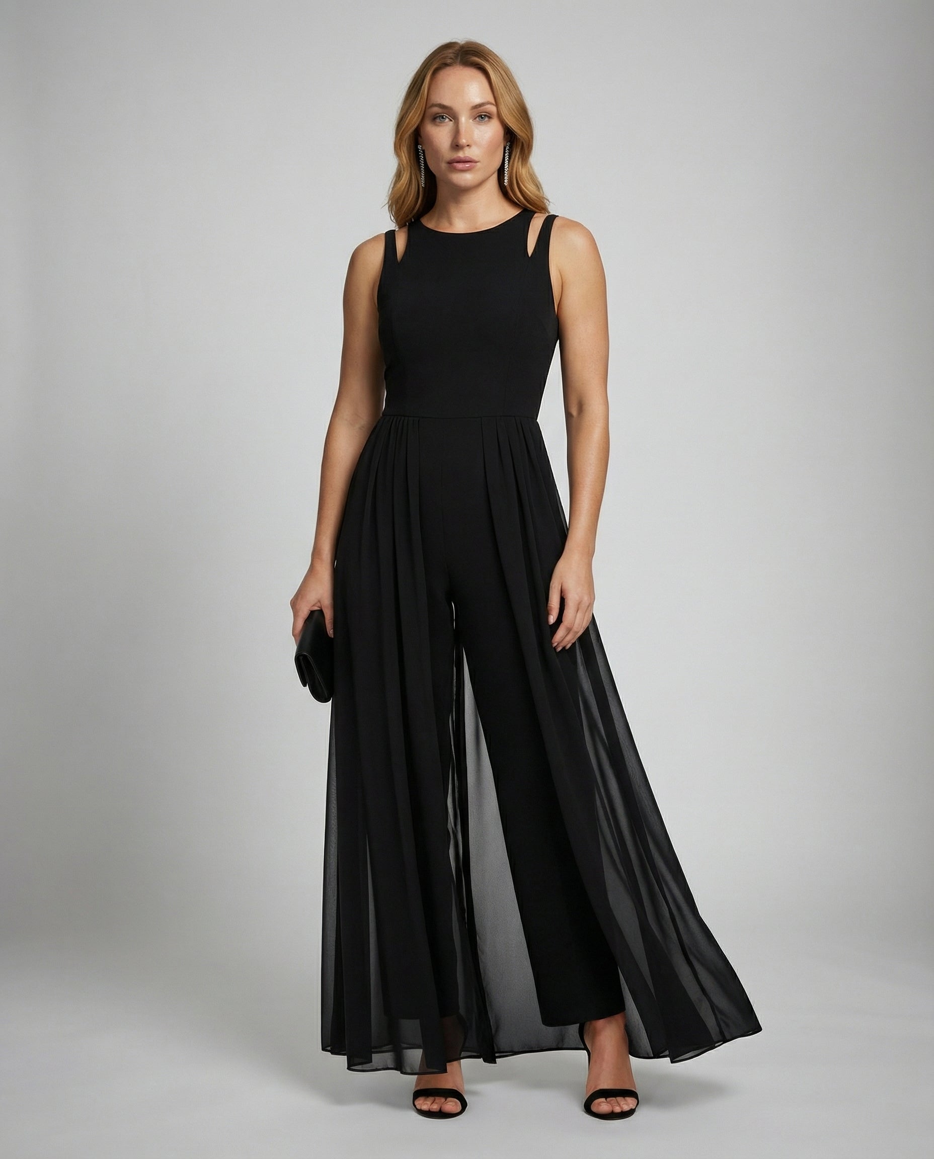 SLEEVELESS WIDE LEG JUMPSUIT FOR WOMEN