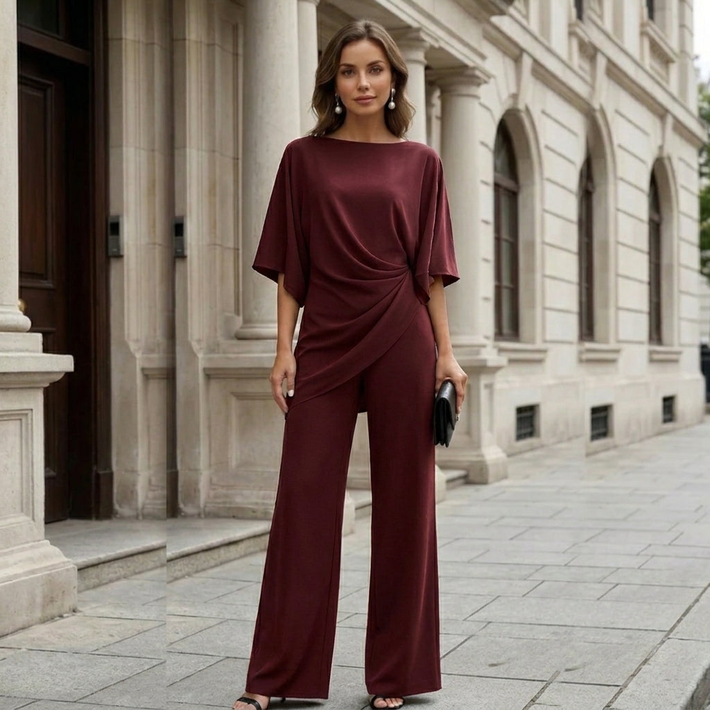 ELEGANT ASYMMETRIC WIDE-LEG SET FOR WOMEN