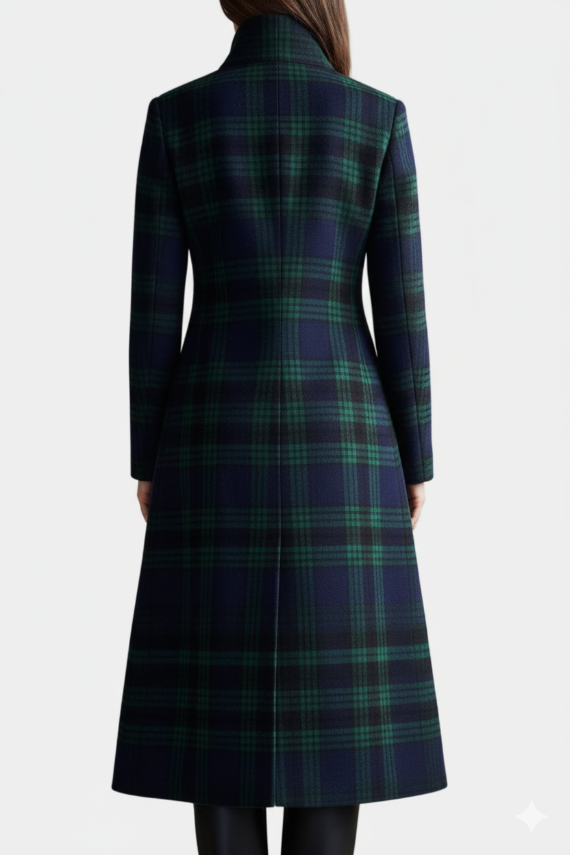 STRUCTURED CHECK COAT FOR WOMEN