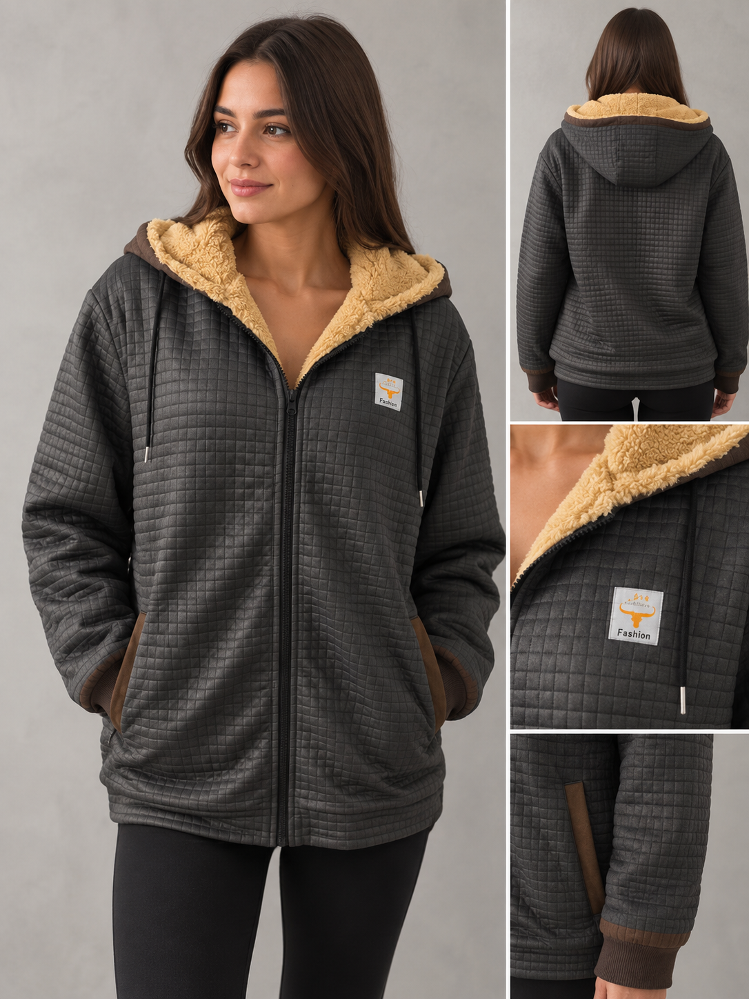 QUILTED HOODED PUFFER JACKET FOR WOMEN