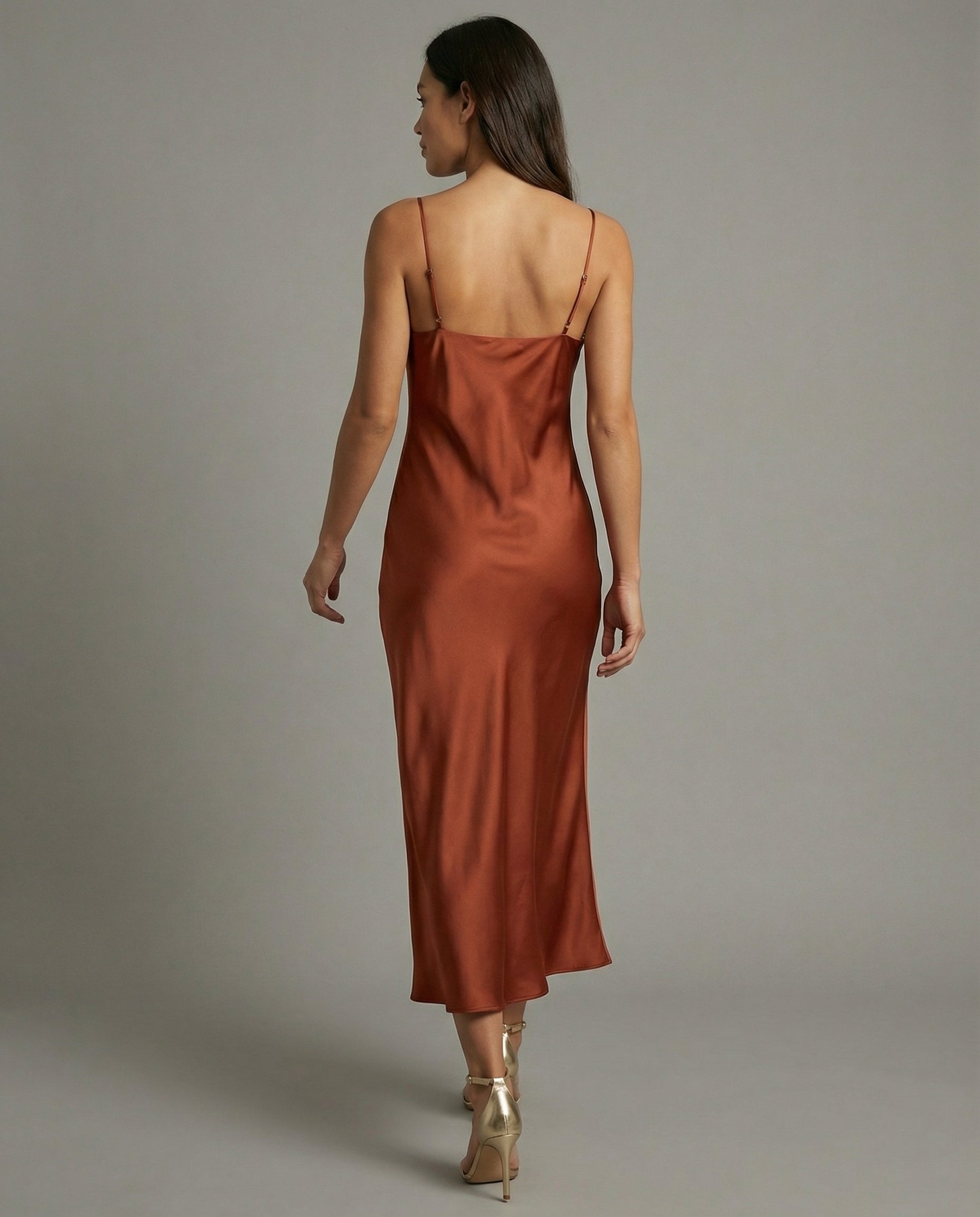 SATIN MIDI DRESS FOR WOMEN
