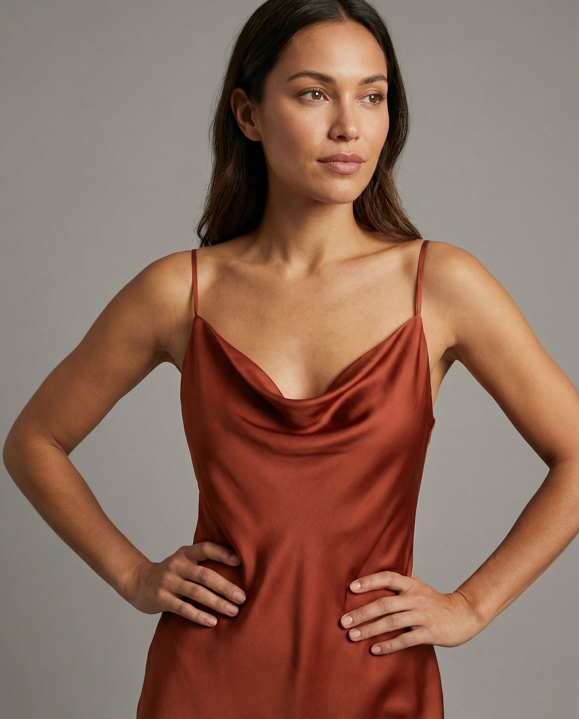 SATIN MIDI DRESS FOR WOMEN