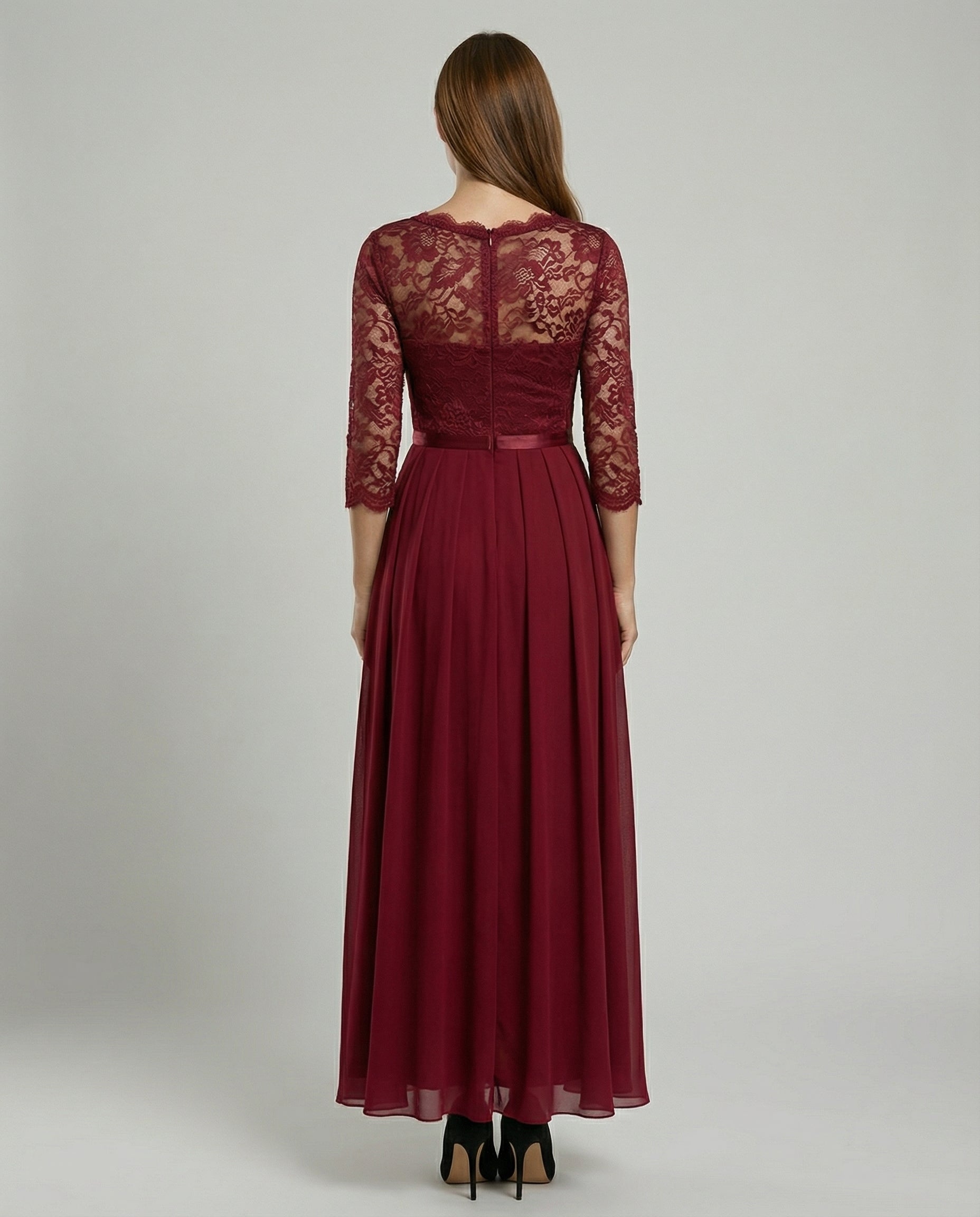 RIBBED LACE BRIDESMAID DRESS FOR WOMEN