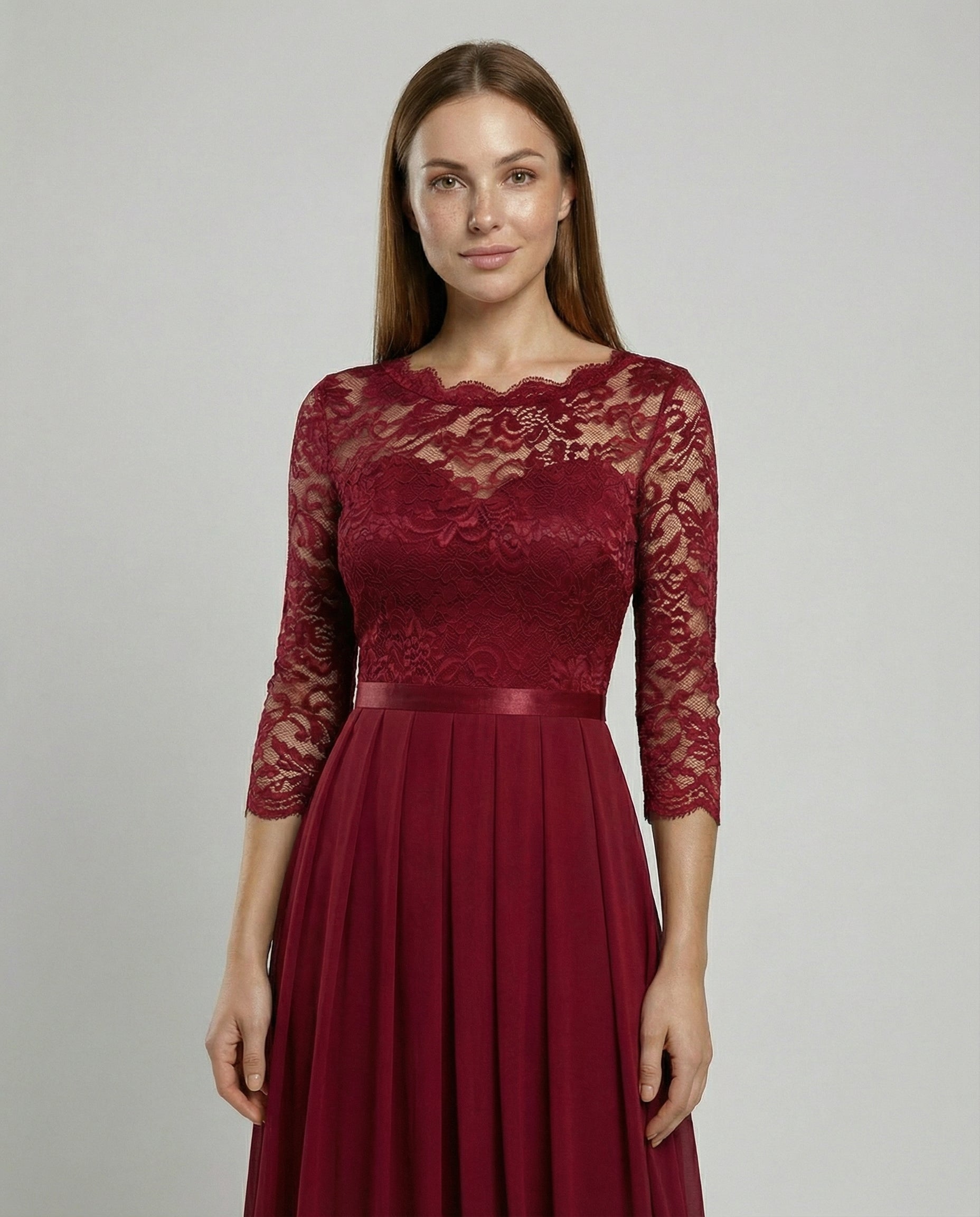 RIBBED LACE BRIDESMAID DRESS FOR WOMEN