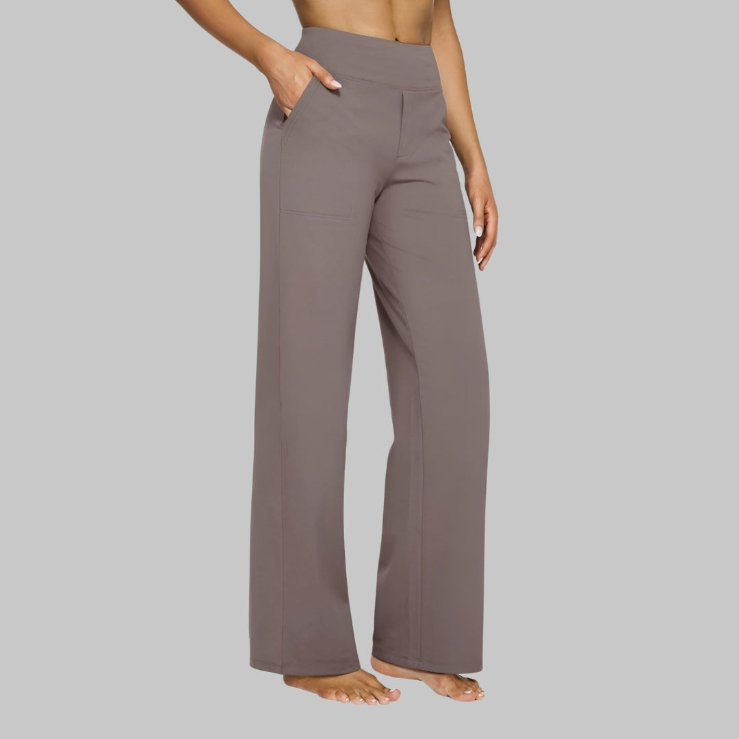 HIGH WAIST STRETCH TROUSERS FOR WOMEN