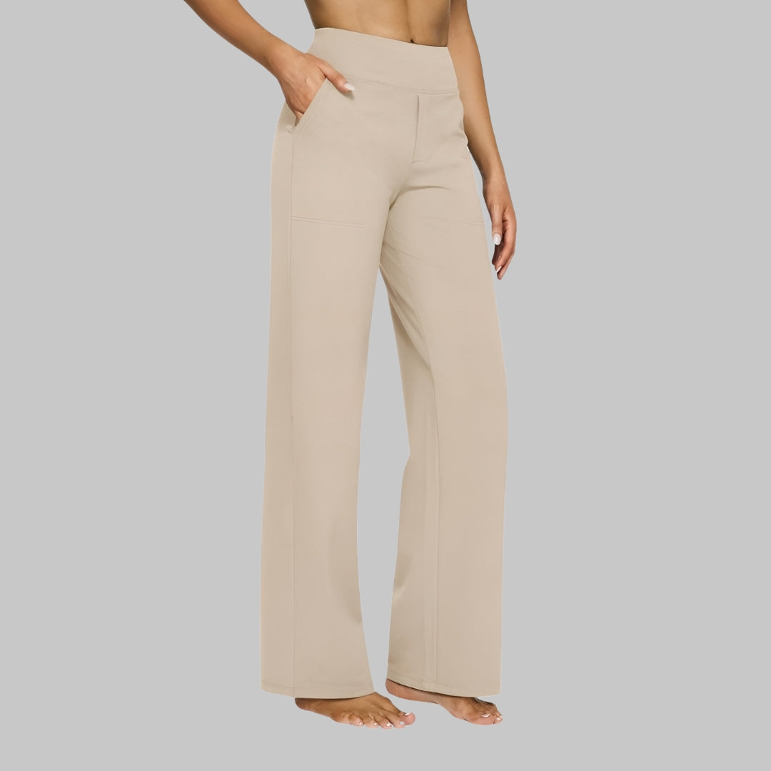 HIGH WAIST STRETCH TROUSERS FOR WOMEN