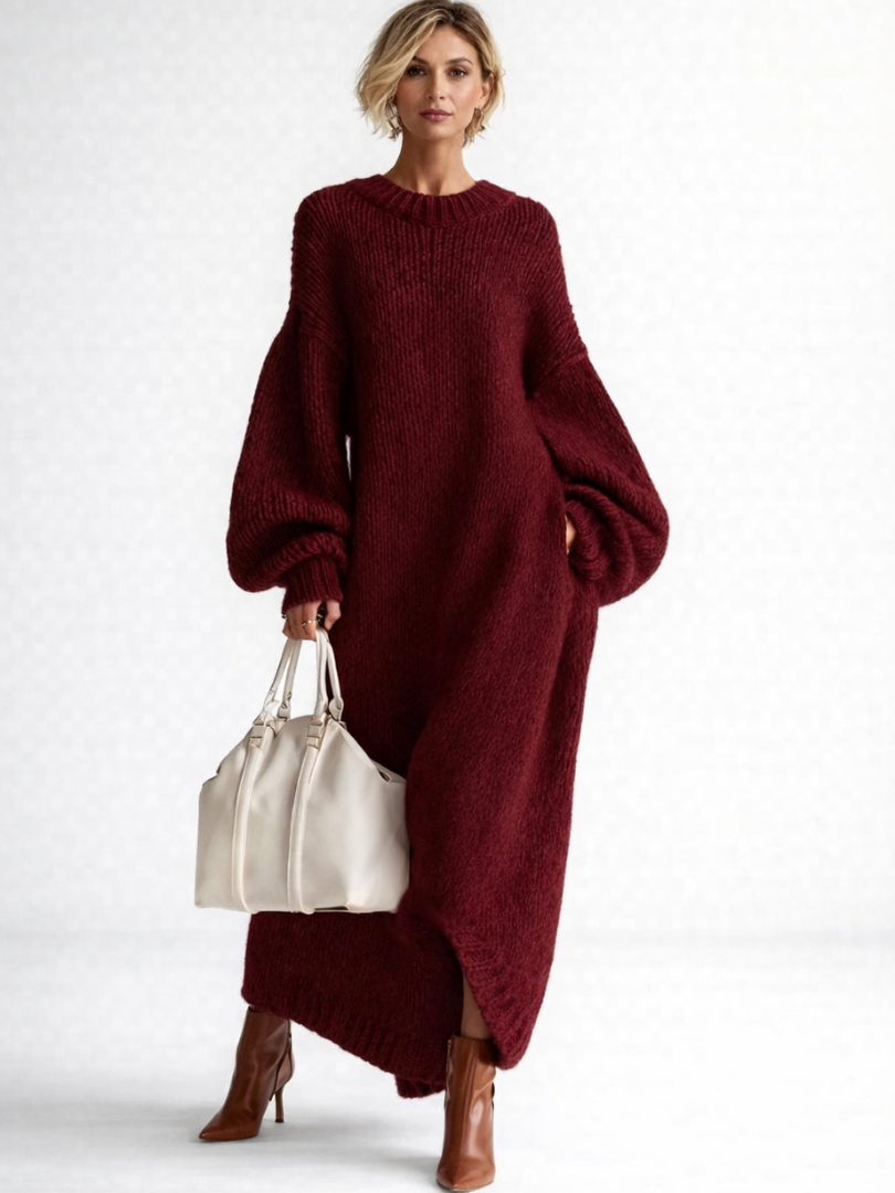 OVERSIZED TEXTURED MAXI DRESS FOR WOMEN