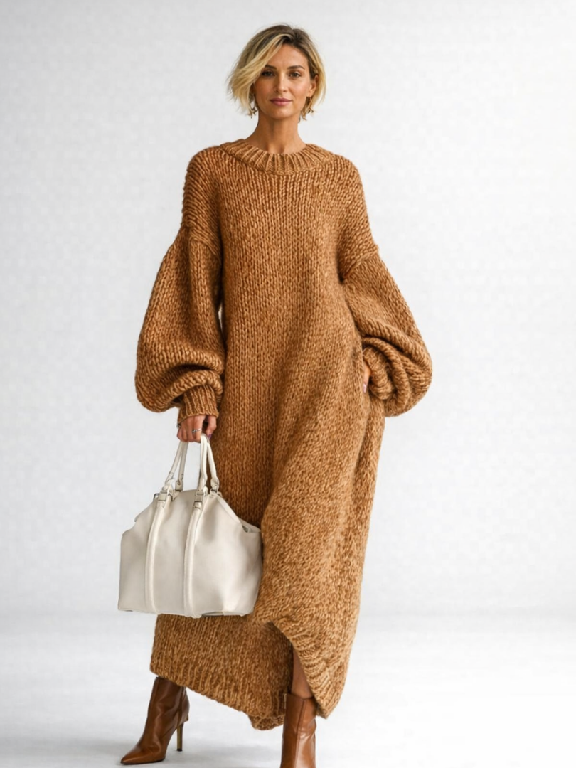 OVERSIZED TEXTURED MAXI DRESS FOR WOMEN