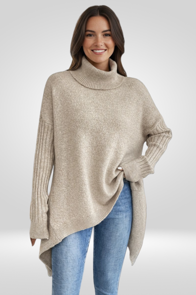 CHIC RELAXED TURTLENECK SWEATER FOR WOMEN