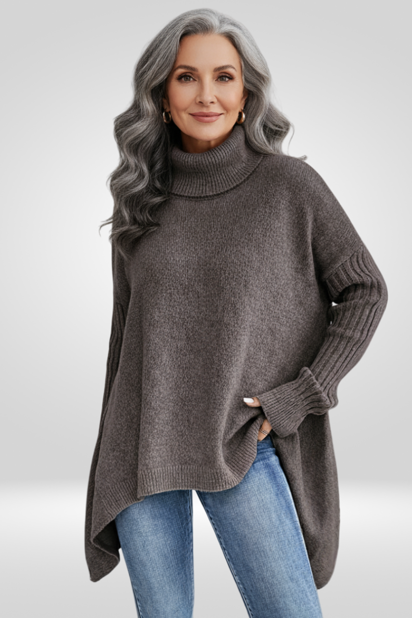 CHIC RELAXED TURTLENECK SWEATER FOR WOMEN