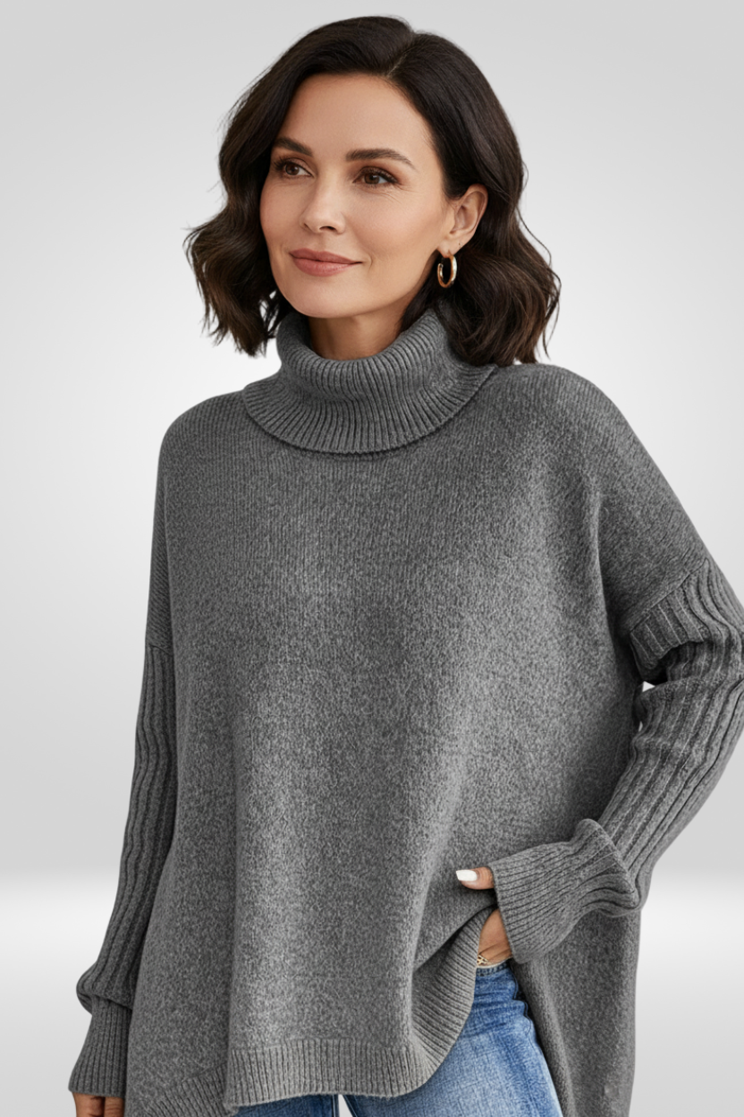 CHIC RELAXED TURTLENECK SWEATER FOR WOMEN