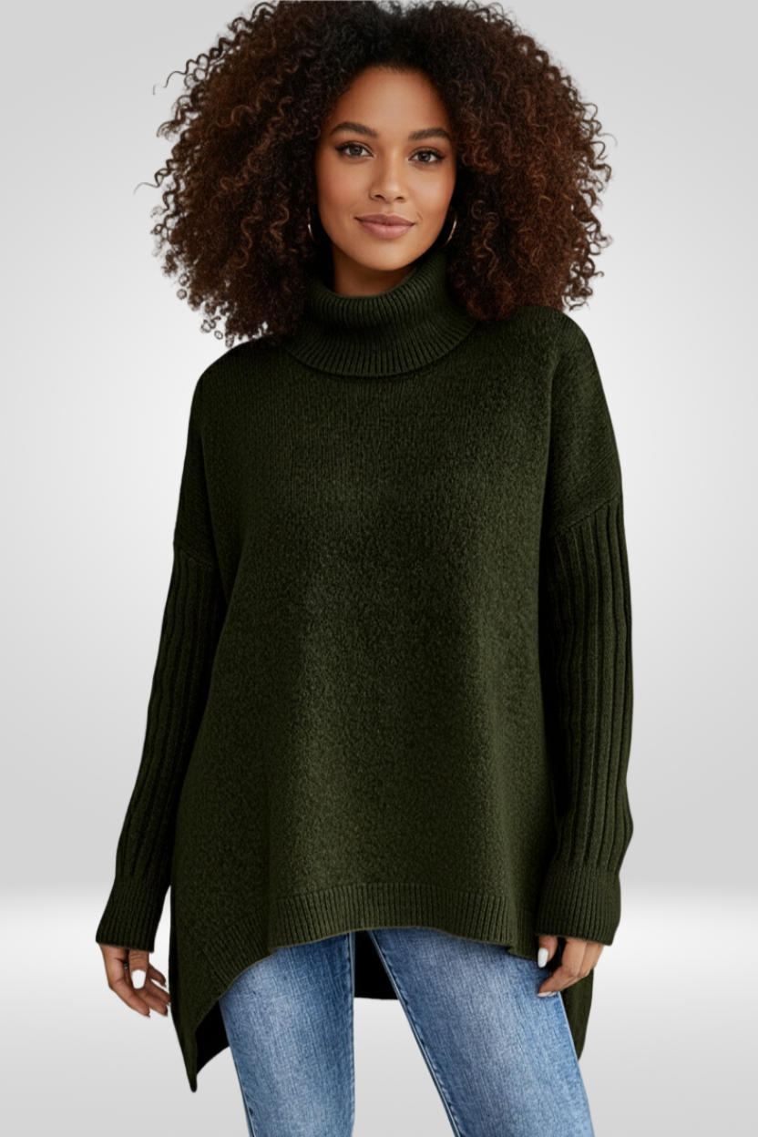 CHIC RELAXED TURTLENECK SWEATER FOR WOMEN