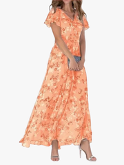 FLORAL WRAP DRESS FOR WOMEN