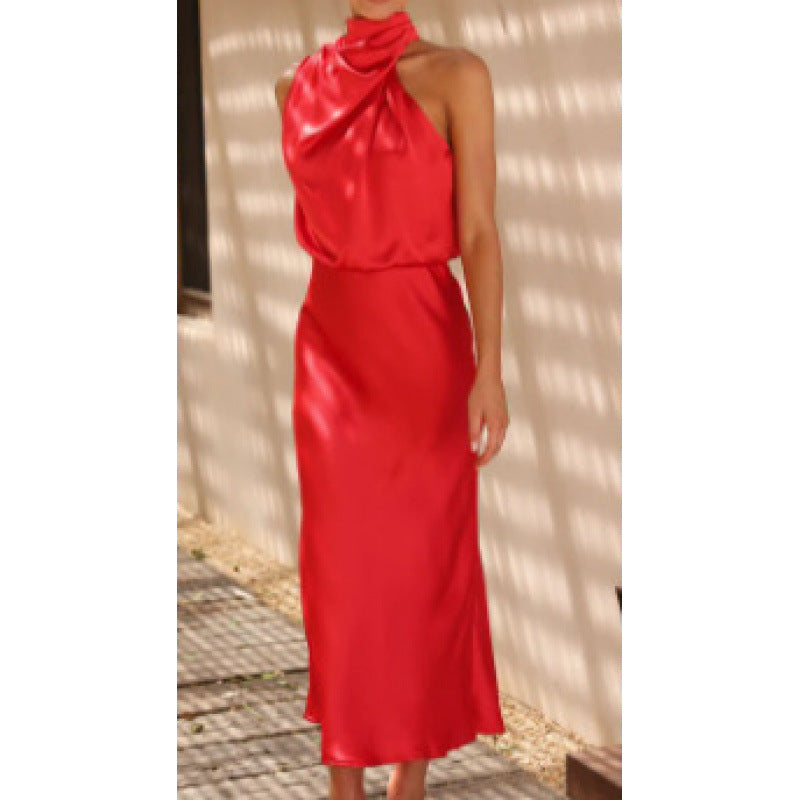 HALTER MIDI DRESS FOR WOMEN