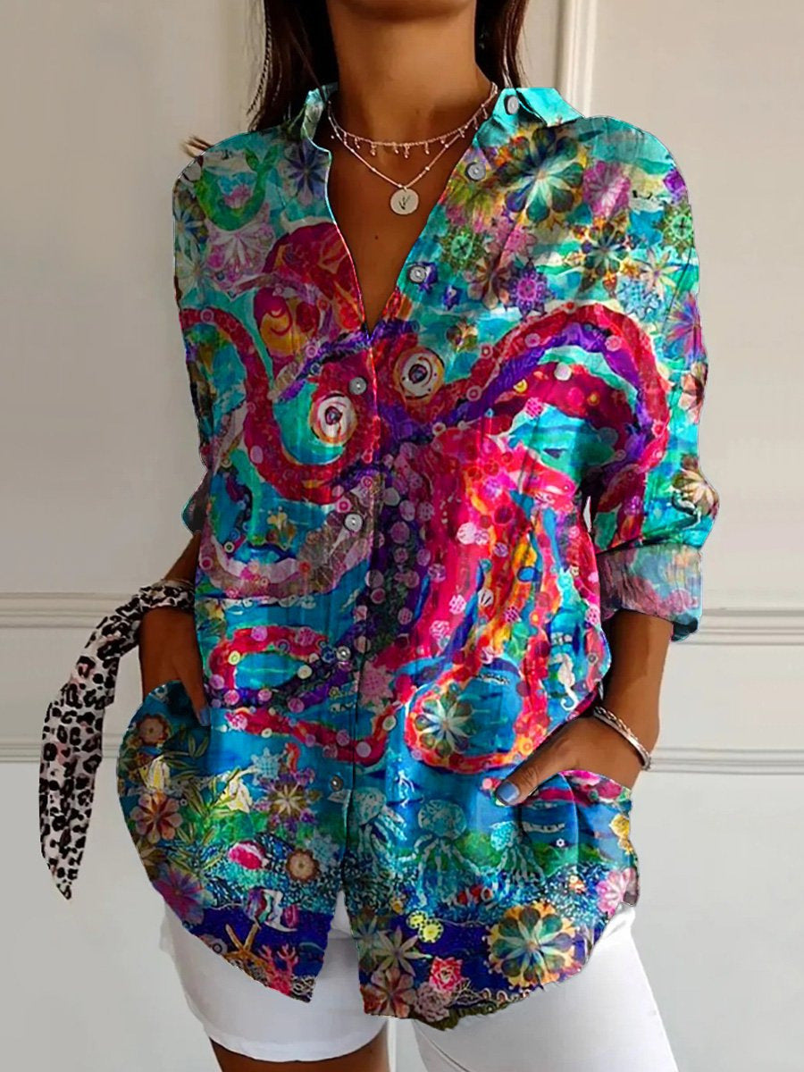 FLORAL PRINT BLOUSE FOR WOMEN