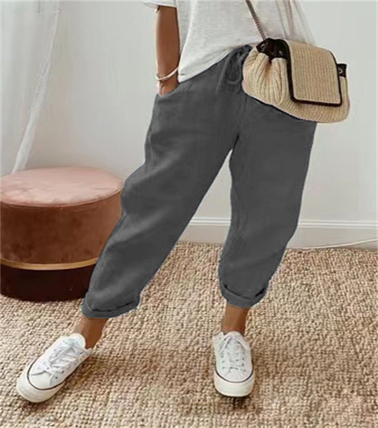 FLOWS LINEN TROUSERS FOR WOMEN