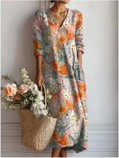 ABSTRACT PRINT DRESS FOR WOMEN