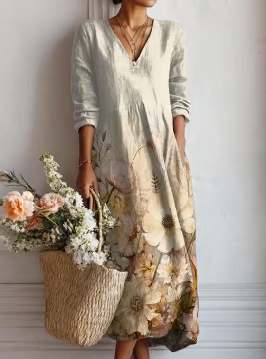ABSTRACT PRINT DRESS FOR WOMEN