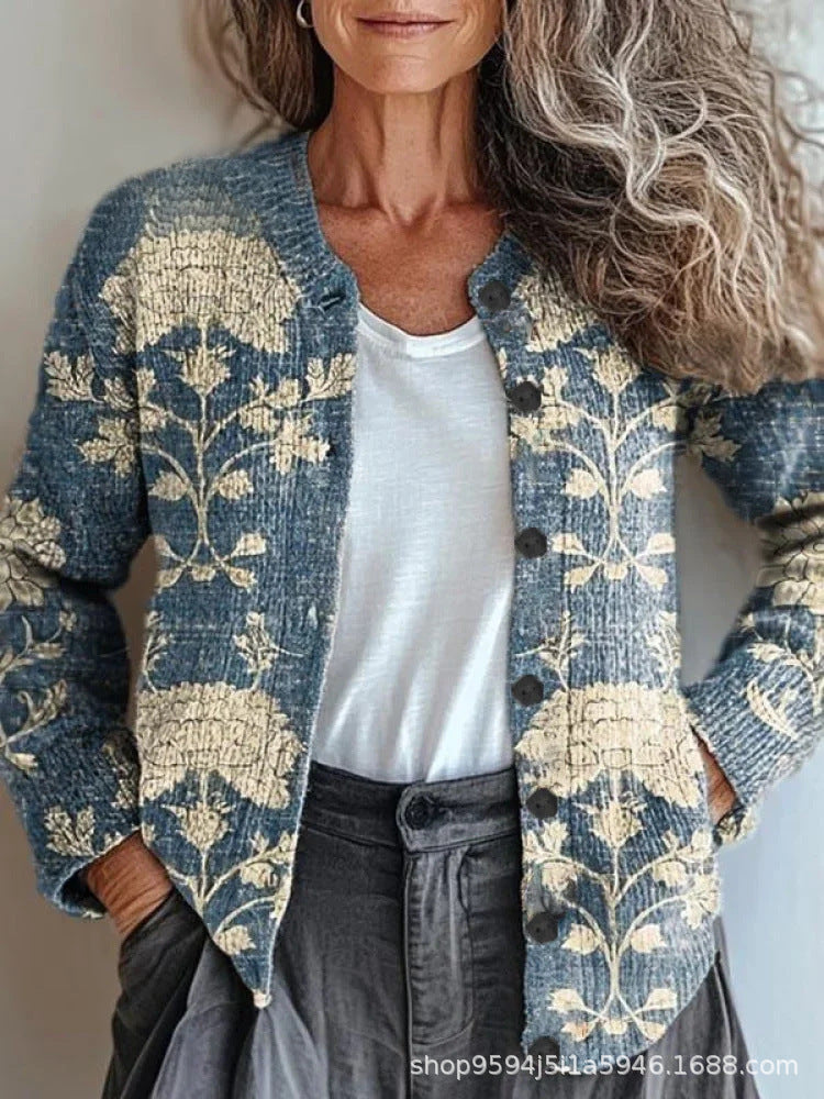 EMBROIDERED PATCHWORK CARDIGAN FOR WOMEN