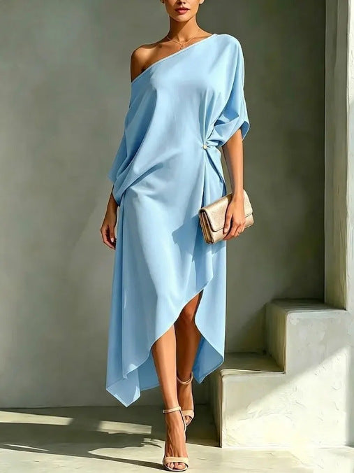 ASYMMETRIC FLOWING DRESS FOR WOMEN