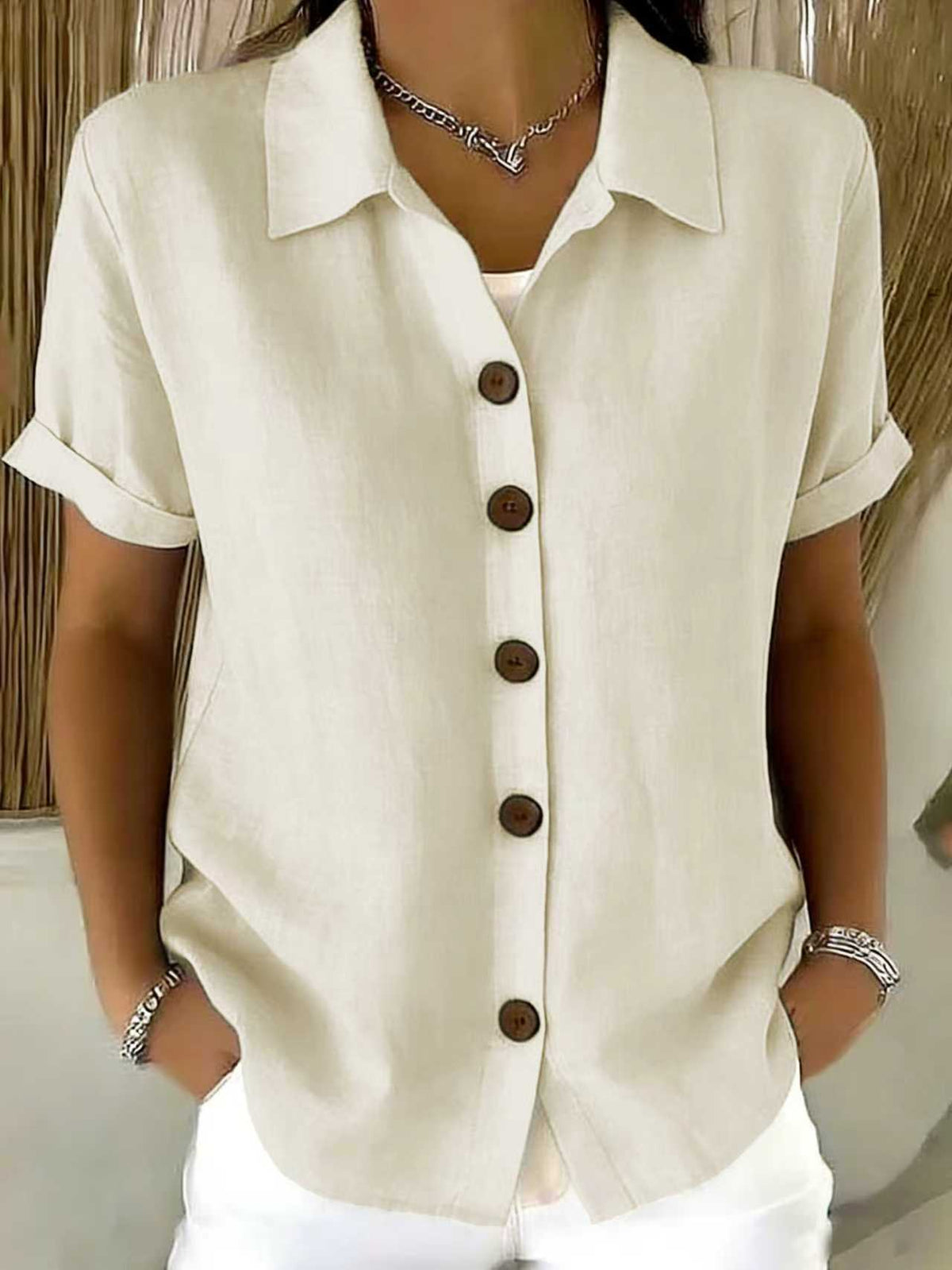 RELAXED COLLARED SHIRT FOR WOMEN