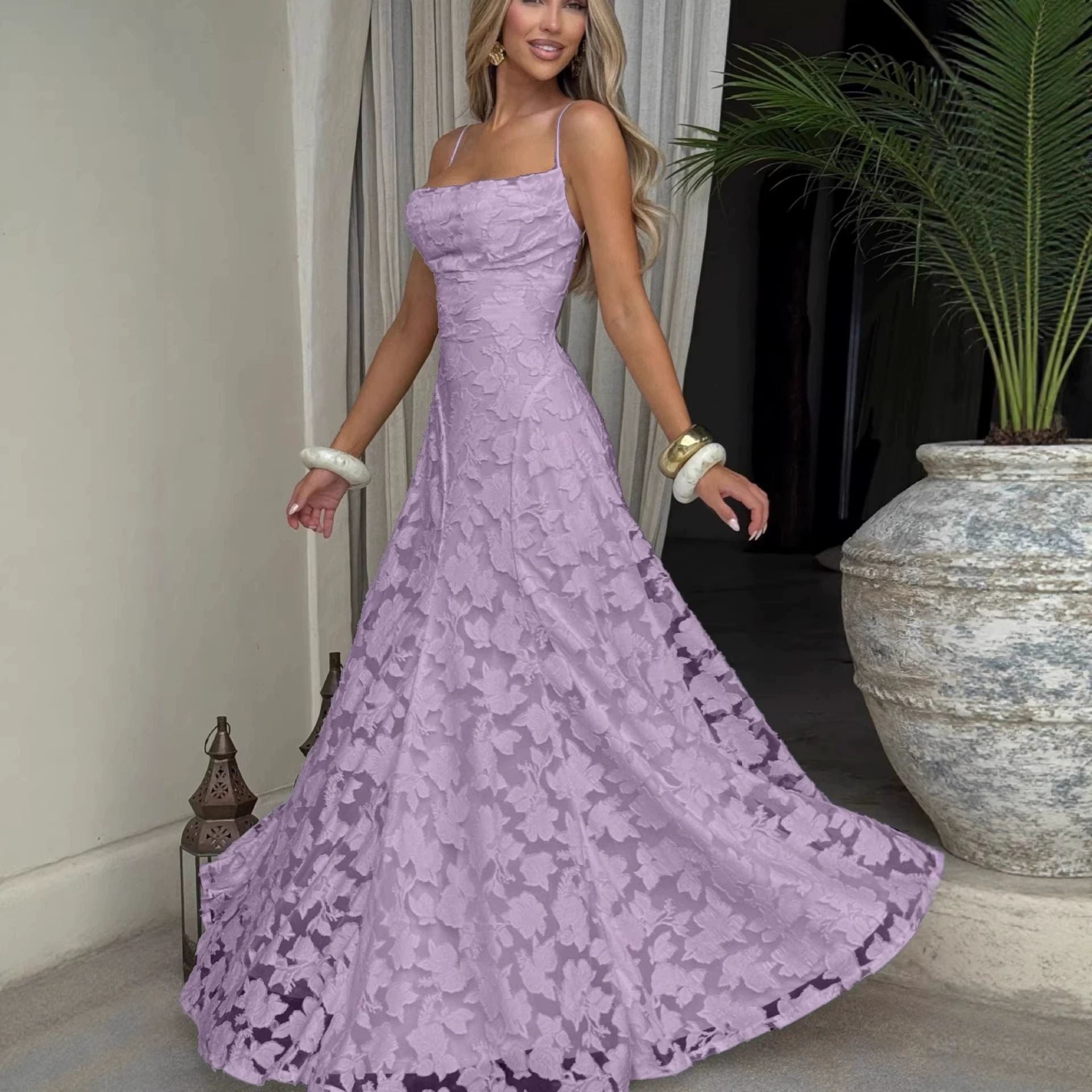 FLORAL COWL MAXI DRESS FOR WOMEN