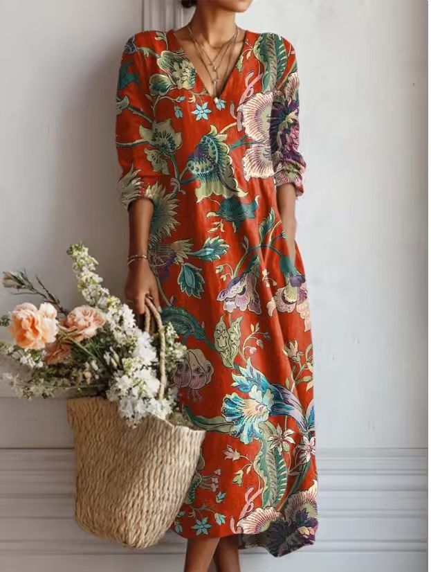 ABSTRACT PRINT DRESS FOR WOMEN